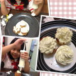 With my little helper, my first fe attempts on cupcake baking and frosting
