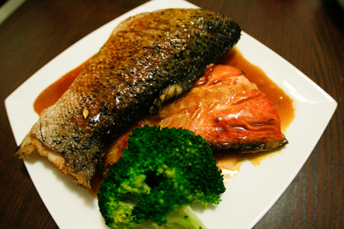 Salmon Glazed with Honey and Soy sauce